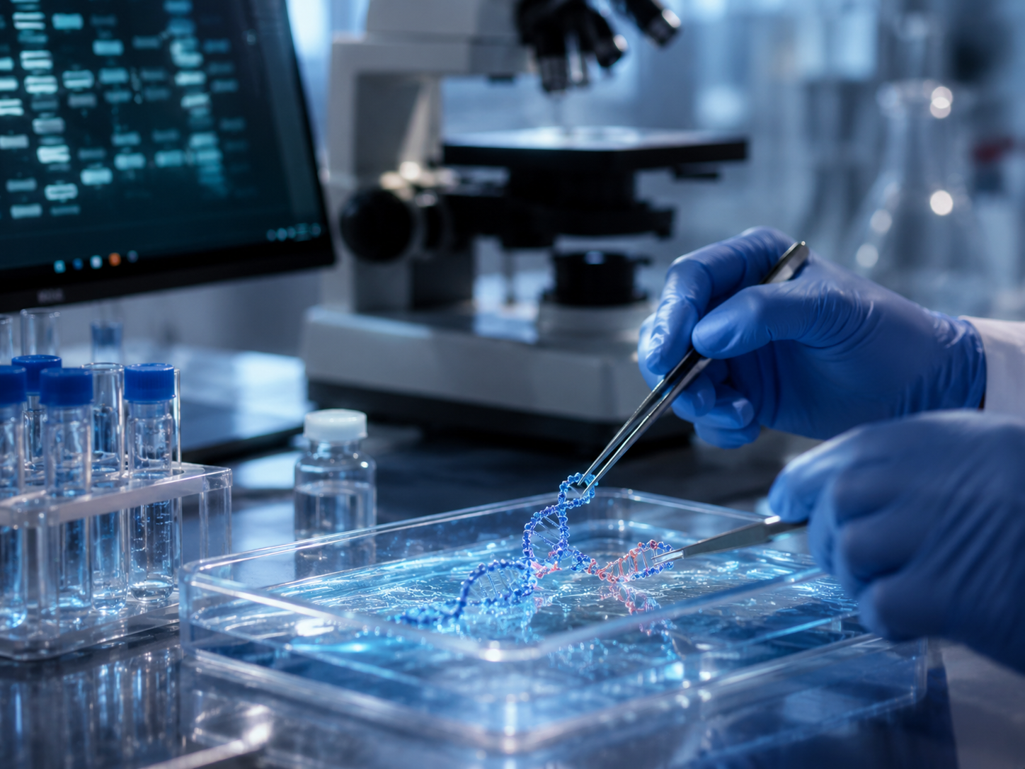 Base editing laboratory scene